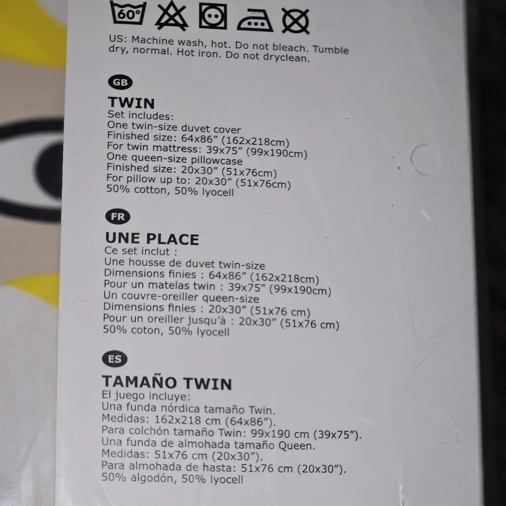 IKEA Glödande Twin Size Duvet And Pillowcase Set Cotton / Lyocell Eye Moon